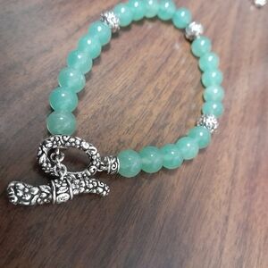 Green Aventurine & Sterling bracelet